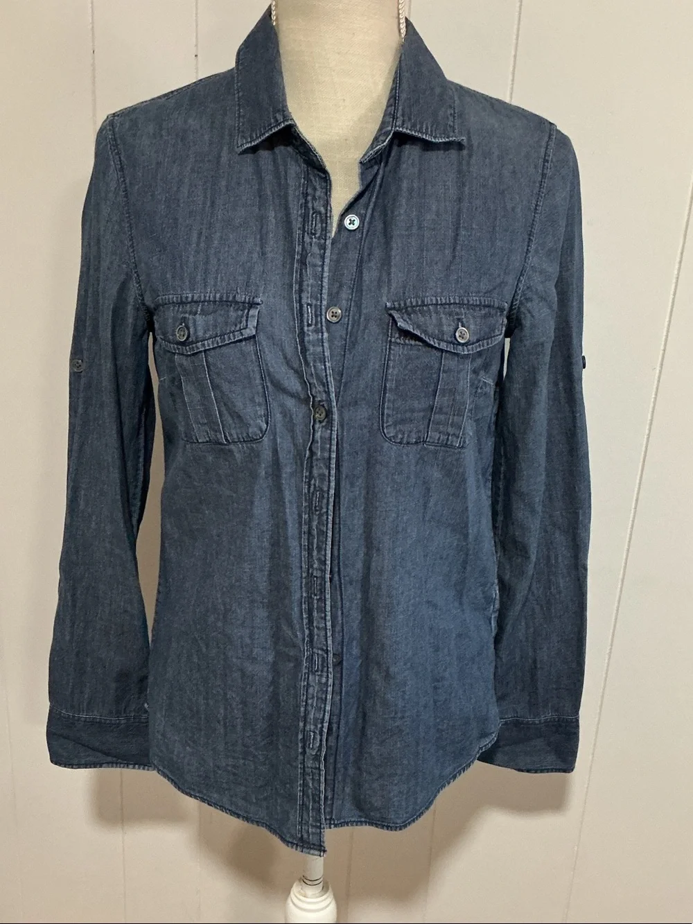 J. Crew Dark Denim Button-Up Shirt